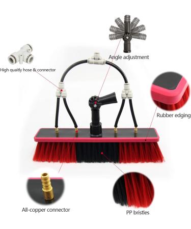 Water Fed Pole Kit Adjustable Window Cleaning Pole 180 Rotatable Brush Head Telescopic Cleaning Brush Outdoor Window Glass Washer Washing Equipment-30FT(9M) - Buy Online on GoSupps.com