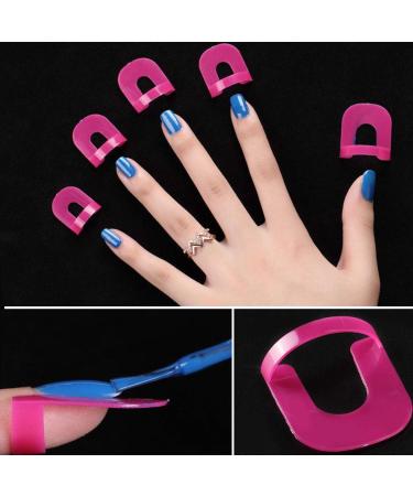 Nail Polish Protector Stencil 26pcs/pack UV Nail Art Lacquer Palisade Cuticle Guard Skin Barrier Protector Gel Nail Tips Forms Anti Spill Holder Clip Cap - Buy Online on GoSupps.com