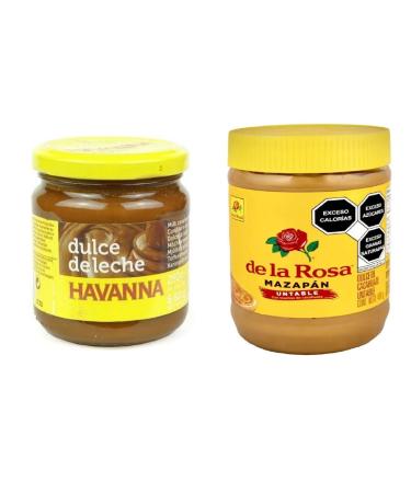 Caramel Dulce de leche HAVANA, 250g from Argentina and Delarosa Macapan Marzipan 400g Mexico