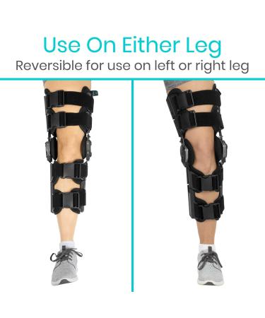 Vive ROM Knee Brace Hinged Immobilizer for ACL MCL PCL Injuries | Adjustable Orthosis for Men & Women | Post-Op Recovery Support & Rehab - Buy Online on GoSupps.com