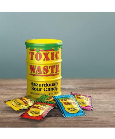 Toxic Waste 2 Red & 2 Hazardously Sour Candy Drums Ultra Sour Sweets Candy For Halloween Trick or Treat Birthday - Each Drum 42g - Sold By VR Angel - Buy Online on GoSupps.com