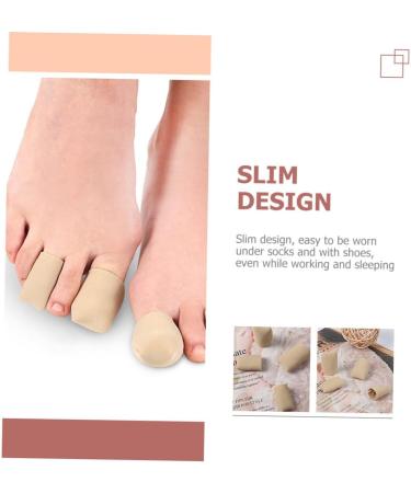 JEWEDECO 2pcs Silicone Gel Toe Tubes Sleeves - Big Toe Guards for Corns and Toe Split - Cotton Corn Covers - 2.5x4cm - Buy Online on GoSupps.com