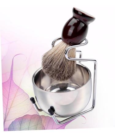 Minkissy 3-Piece Beard Care Set | Razor Shell Brush & Foam for Men's Mustache Grooming | Bamboo & Silver Shaving Accessories - Buy Online on GoSupps.com