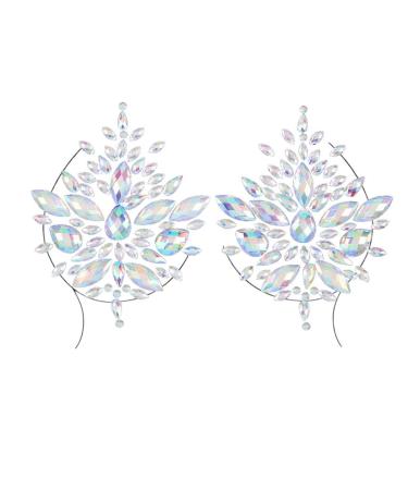 Chicque Rhinestone Body Jewels Set - Festival Mermaid Chest & Crystal Face Stickers for Women and Girls - Rave Party Jewelry (2PCS) - Buy Online on GoSupps.com