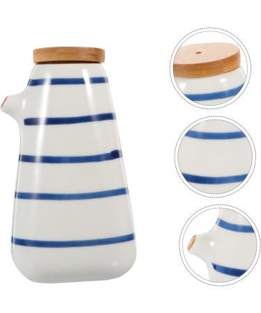 HOMSFOU 5pcs Kitchen Sauce Bottle Glass Ceramic Olive Oil Dispenser Oil Pot Can Containers with Lids Salad Oil Salad Dressing Container Seasoning Holder Condiment White Small Tools 13X7.5X4.3CMx5pcs Whitex5pcs - Buy Online on GoSupps.com