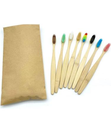 SUICRA 8-Pack Colorful Natural Wooden Toothbrushes - Eco-Friendly Oral Care with Soft Bristles - Buy Online on GoSupps.com