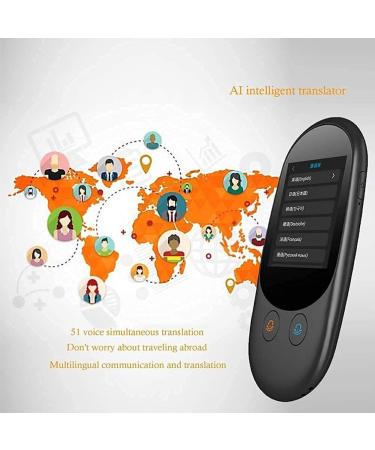Two-Way Offline Translator Device Offline Translator Device Intelligent Language Translator Device Portable Real-time 2.4-inch Touch Screen Support 51 Kinds of Learning Shopping Travel Busi Good Black - Buy Online on GoSupps.com
