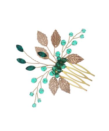 FRCOLOR Bridal Crystal Hair Comb Girls Accessories Girls Hair Clips Bridal Hair Accessories Wedding Tiara Wedding Crystal Hair Comb Barrettes for Girls Zinc Alloy Bride Leaves