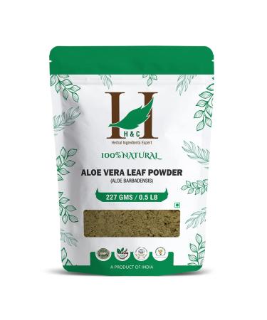 H&C 100% Natural Aloe Vera Leaf (Aloe Barbadensis) Powder - 227g for Hair and Skin Care