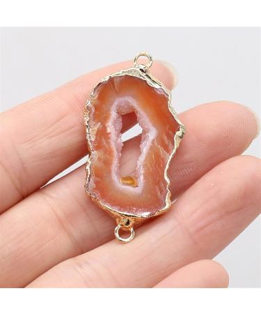 1PC Natural Stone Gem Irregular Geode Edge Connector Handmade Crafts Necklace Bracelet Accessories for Women 20x30-25x35mm Full of Texture (Color : Brown) - Buy Online on GoSupps.com