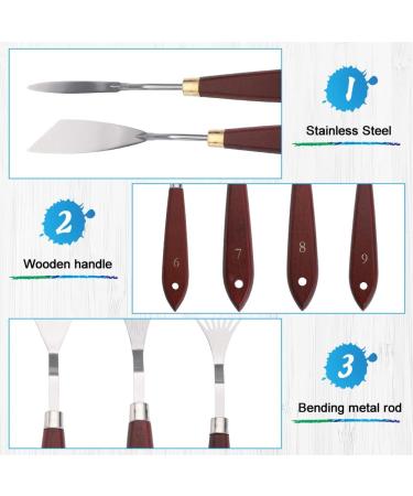 15 Pcs Stainless Steel Palette Knife Set for Acrylic and Oil Painting - Buy Online on GoSupps.com