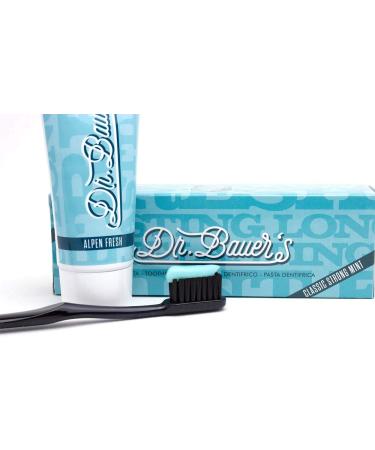 Dr. Bauer's Black Mint Toothpaste Set - Alps Fresh Strong Mint & Cocos Whitening 3x75ml - International Shipping Available - Buy Online on GoSupps.com