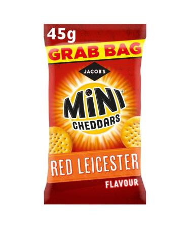 Jacob's Mini Cheddars RED LEICESTER Flavour Crisps 30 x 45g