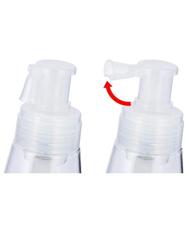 Clear Powder Spray PET Bottle with Locking Nozzle 6 oz / 180 ml + Label - Buy Online on GoSupps.com