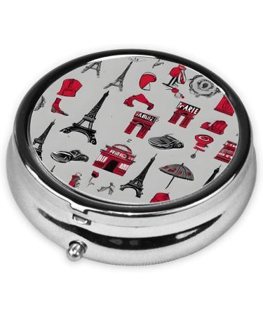 French Fashion Model Ferrets Round Pill Box | 3 Compartment Portable Travel Organizer for Vitamins & Medicine - Buy Online on GoSupps.com