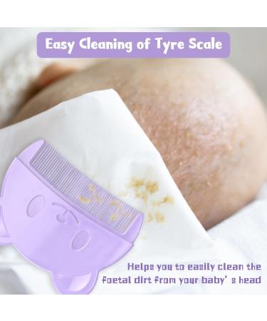 2 Pcs Baby Comb and Hair Brush Set for Cradle Cap - Purple - Buy Online on GoSupps.com