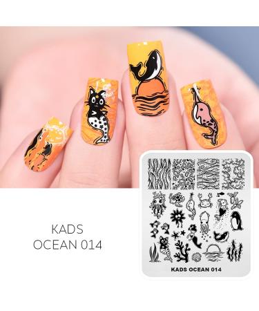 Kads Sweet Nail Stamp Plate - Dolphin Octopus Sea Turtle Crab Designs for DIY Nail Art | OC014 - Buy Online on GoSupps.com
