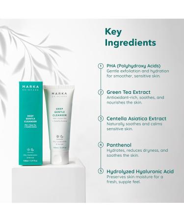 Skincare pH Balanced Hydrating Daily Cleanser - Gentle for All Skin Types Made in Korea - PHA Centella Asiatica & Green Tea Antioxidants - Buy Online on GoSupps.com