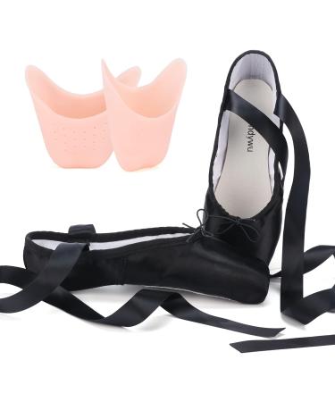 WENDYWU Professional Ballet Pointe Shoes for Kids Girls and Ladies - Pink PU Soled Dance Shoes with Toe Pads, Size 7 Black - Buy Online on GoSupps.com
