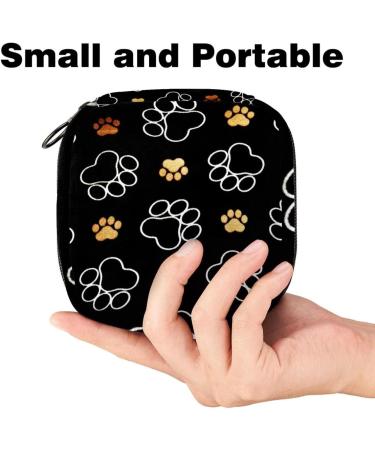 Menstrual Pad Bag with Zipper | Cute Dog Footprint | Women's Tampon & Napkin Organizer - Buy Online on GoSupps.com