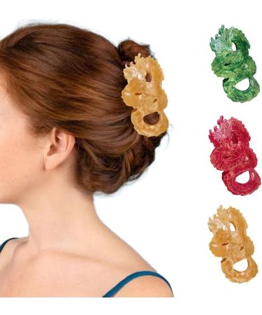 JSGHGDF Delicate Chinese Loong Hair for Woman Girl Skincare Makeup Hair Clip for Thin Hair Nonslip Delicate Hair Clip Red - Buy Online on GoSupps.com