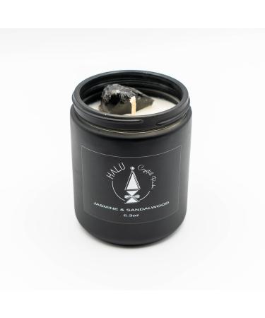 Jasmine & Sandalwood Soy Candles | 100% Natural Aromatherapy | Obsidian Crystal Infused for Meditation & Reiki - Buy Online on GoSupps.com