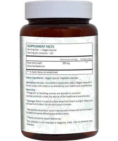 AyurForest Aloe Vera Capsules (500mg) - Immunity & Digestive Support | IC & Painful Bladder Relief | 120 Count - Buy Online on GoSupps.com