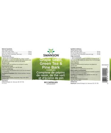 Swanson - Grape Seed Green Tea & Pine Bark Complex 60 Capsules 1 count - Buy Online on GoSupps.com