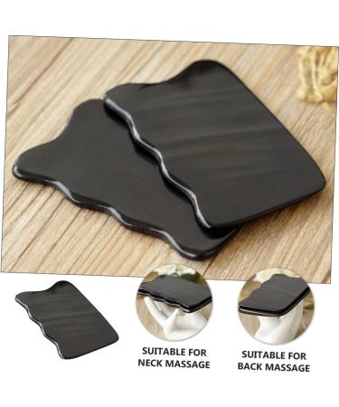 Gleavi 4-Piece Scratching Board Set - Black Gua Sha Facial Massage Tool for Optimal Skin Care | Jade & Buffalo Horn 9.5x5.8x0.3cm - Buy Online on GoSupps.com