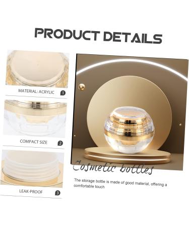 POPETPOP Cream Bottle Refillable Makeup Jars Small Pot Jar Refillable Bottle Empty Sample Container Clear Skincare Makeup Cream Sub Jar Glass Pp Inner Cover Travel Multipurpose 7.1X6X6CM Golden - Buy Online on GoSupps.com