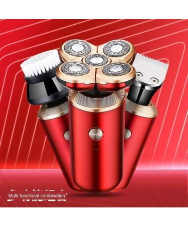 5 in 1 Electric Shaver for Men - Bald Head Razor Hair Clippers Beard Trimmer & Grooming Kit - Fast-Charging Waterproof - (Red - Buy Online on GoSupps.com