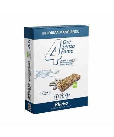 4 Ore Senza Fame Rilevo Single Pack of 9 4 Hour Spice Bars without Organic Fame (18 x 25 g)