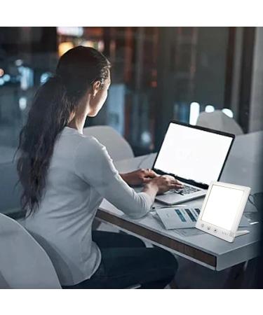 Sunlight Lamp 10000 Lux - 10000 Lux Bright Sunlight Lamps | Foldable Stand Touch Control Home Daylight Lamp with Temperature & Brightness Settings and Timer for Home White - Buy Online on GoSupps.com