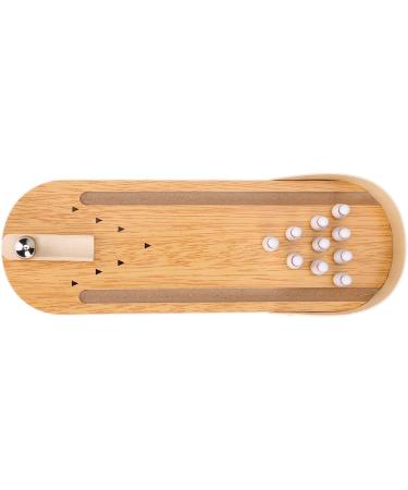 Mini Bowling Game Set - Tabletop Wooden Bowling Toy with 10 Pins and Metal Ball - Fun Home Bowling Alley for Adults & Kids - Buy Online on GoSupps.com
