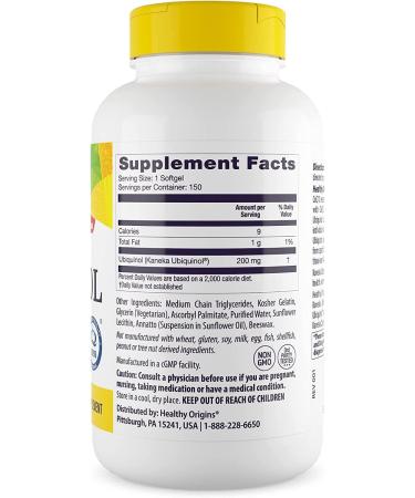 Healthy Origins Ubiquinol 200 mg - Active CoQ10 for Heart Health & Antioxidant Support - Non-GMO Gluten-Free - 150 Softgels - Best Price for International Shipping - Buy Online on GoSupps.com