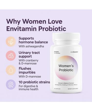 Probiotic for Women Balance Formula with Ashwagandha Cranberry Black Cohosh D-Mannose Hibiscus & Dandelion - Support Your Microbiome Womens 60 Count (Pack of 1) - Buy Online on GoSupps.com