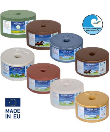 imima Mineral Lick Horse VITAMIN PLUS Selenium Salt Lick Set 4 x 3 kg - Salt Lick Stones for Horses Sheep Goats Game and Cattle - Mineral Stone for Licking Salt - Buy Online on GoSupps.com