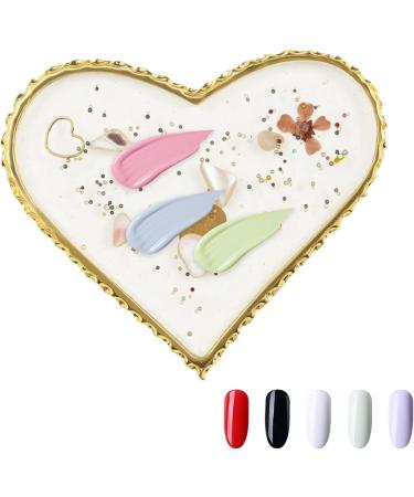 Nail Color Palette Nail Makeup Mixing Tray Elegant Gold Resin Tray for Gel Manicure Study Beauty Women Girls Art Practice - Buy Online on GoSupps.com