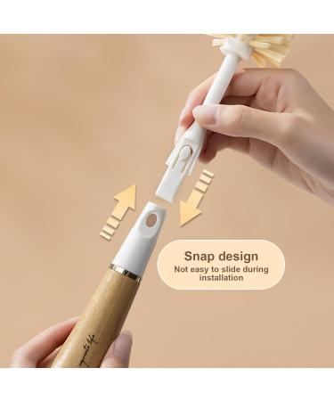 FOCCAR Dish Brush | Pot Cleaning Brush with 3 Brush Heads - Pan Brush Crevice Brush Dish Scrubber Kitchen Dish Brush Household Cleaning Brush for Dish Pan Pot - Buy Online on GoSupps.com