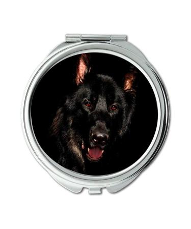 Mirror Travel Mirror Alsatian Black Eyes German Shepherd Canine Dog pocket mirror portable mirror