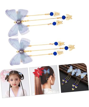 Beaupretty Kids Tiara Kids Pairs hanfu butterfly headdress metal side hair barrette kids barrettes for hair fabric hairpin hair barrettes hairpin with tassel temperament alloy clip Fabric - Buy Online on GoSupps.com