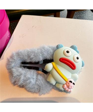xbiez Cartoon Rubber Clownfish Hair Clip Cute Cloud Shape Snap Hairpin Furry Plush Barrettes Winter Headdress Hair Accessories Pink - Buy Online on GoSupps.com