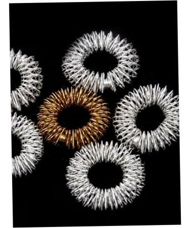 Finger Massage Rings - Sensory Hand Acupressure Golden Plastic Ring for Relaxation & Relief - Buy Online on GoSupps.com