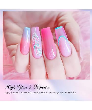 Kastiny 9Pcs Macaron Blue Pink Gel Nail Polish Kit | Soak Off Gel Set with Base, Matte & Glossy Top Coat | Perfect Birthday Gift for Girls - Buy Online on GoSupps.com