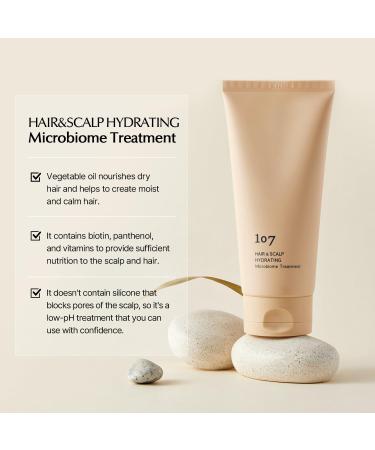 107 HAIR & SCALP HYDRATING Microbiome Treatment | Korean Hair Mask | Paraben & Cruelty Free | 180ml Soothing Scalp Care - Buy Online on GoSupps.com