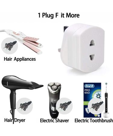 WSNDY 1 Pc Heavy Duty UK 1A Electric Shaver/Toothbrush Adapter Plug - White - Buy Online on GoSupps.com