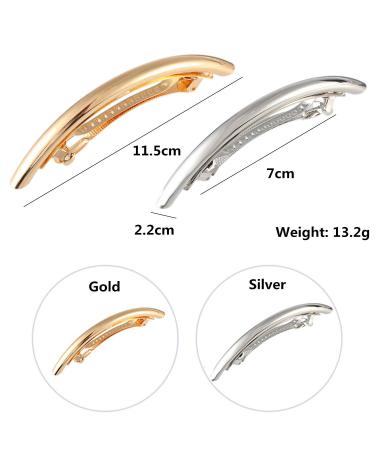 PPX Vintage Style Metal Alloy Barrette Hair Clip - Elegant Gold & Silver Tone for Women & Girls - Buy Online on GoSupps.com