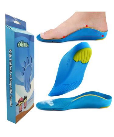 Bacophy Kids Orthotic Arch Support Shoe Insoles  Children Pu Cushioning Inserts  Shock Absorption Velvet Surfaces Deep Heel Cup Inner Sole for Flat Feet  Plantar Fasciitis  Feet Heel Pain Relief 5-7 M US Big Kid