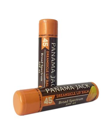 Panama Jack Sunscreen Lip Balm - SPF 45, Broad Spectrum UVA-UVB Sunscreen Protection, Prevents & Soothes Dry, Chapped Lips Pack of 2 Dreamsicle