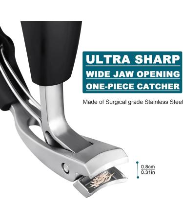 Oblique Head Nail Clippers for Hard/Thick Nails and Toes Large Wide Mouth Splash Resistant Adult Nail Clippers (Color : Black Set) - Buy Online on GoSupps.com